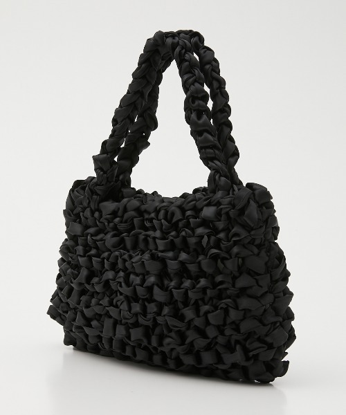 RODEO CROWNS WIDE BOWL(ロデオクラウンズワイドボウル)の「HANDMADE RIBBON BAG(ハンドバッグ・レディース・ブラック/ピンク/キャメル・FREE)」の4枚目の写真