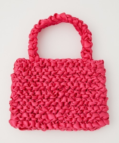 RODEO CROWNS WIDE BOWL(ロデオクラウンズワイドボウル)の「HANDMADE RIBBON BAG(ハンドバッグ・レディース・ブラック/ピンク/キャメル・FREE)」の8枚目の写真