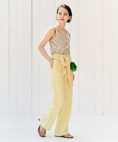 PICCADILLY（ピカデリー）の「【PICCADILLY/ピカデリー】 別注 ボーダータンク（タンクトップ・レディース・ブラック/ベージュ/パープル・FREE）」の8枚目の写真