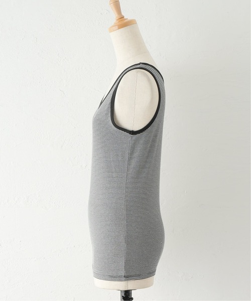 PICCADILLY（ピカデリー）の「【PICCADILLY/ピカデリー】 別注 ボーダータンク（タンクトップ・レディース・ブラック/ベージュ/パープル・FREE）」の4枚目の写真