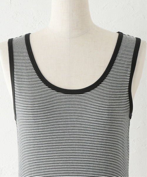 PICCADILLY（ピカデリー）の「【PICCADILLY/ピカデリー】 別注 ボーダータンク（タンクトップ・レディース・ブラック/ベージュ/パープル・FREE）」の9枚目の写真