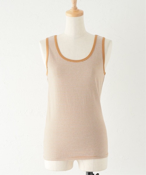 PICCADILLY（ピカデリー）の「【PICCADILLY/ピカデリー】 別注 ボーダータンク（タンクトップ・レディース・ブラック/ベージュ/パープル・FREE）」の13枚目の写真