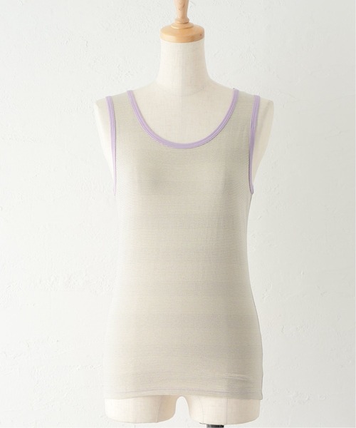PICCADILLY（ピカデリー）の「【PICCADILLY/ピカデリー】 別注 ボーダータンク（タンクトップ・レディース・ブラック/ベージュ/パープル・FREE）」の19枚目の写真