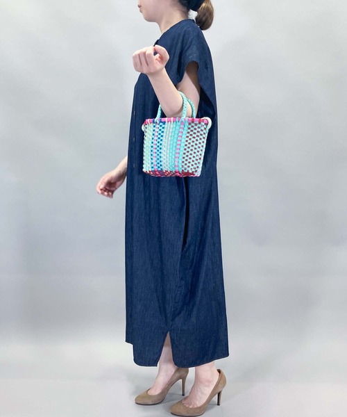 Munich(ミューニック)の「ポリプロピレンミニカゴバッグ(かごバッグ・レディース・ターコイズブルー/ピンク・FREE)」の4枚目の写真