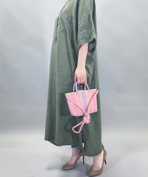 Munich(ミューニック)の「ポリプロピレンミニカゴバッグ(かごバッグ・レディース・ターコイズブルー/ピンク・FREE)」の12枚目の写真