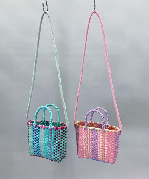 Munich(ミューニック)の「ポリプロピレンミニカゴバッグ(かごバッグ・レディース・ターコイズブルー/ピンク・FREE)」の5枚目の写真