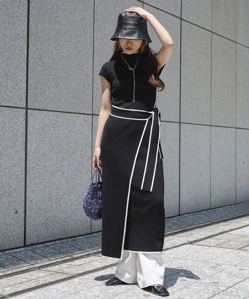 ラップ風ラインニットワンピース ワンピース Ezick エジック のファッション通販 Zozotown