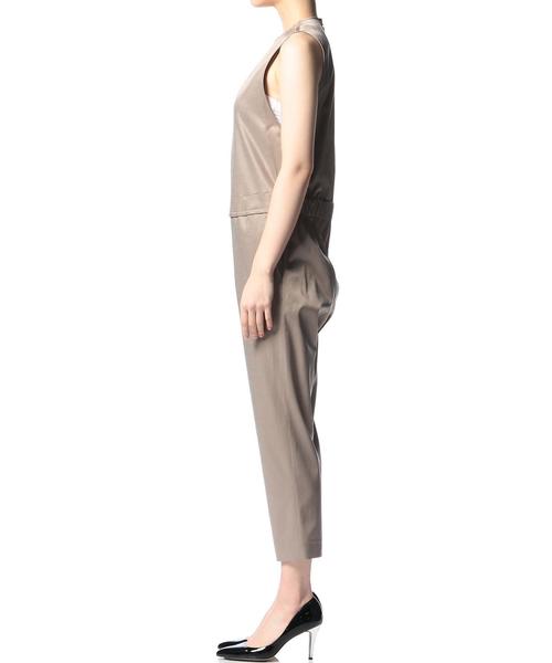 ASTRAET（アストラット）の「ASTRAET(アストラット） キュプラ/コットン サロペット◆（つなぎ/オールインワン・レディース・ブラック/ベージュ・0/1）」の10枚目の写真