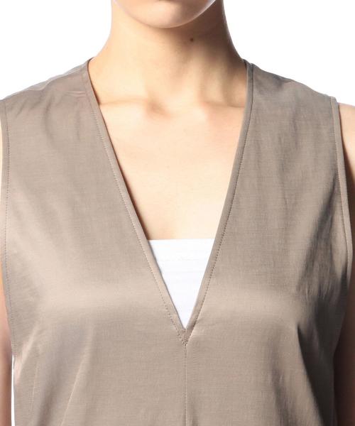 ASTRAET（アストラット）の「ASTRAET(アストラット） キュプラ/コットン サロペット◆（つなぎ/オールインワン・レディース・ブラック/ベージュ・0/1）」の12枚目の写真