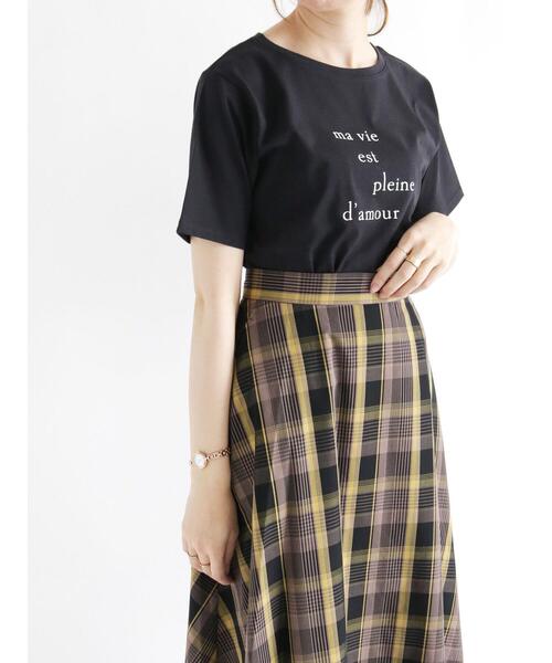 Te chichi（テチチ）の「ロゴプリントTシャツ（Tシャツ/カットソー・レディース・ホワイト/ブルー/ブラック・ﾌﾘ-）」の4枚目の写真