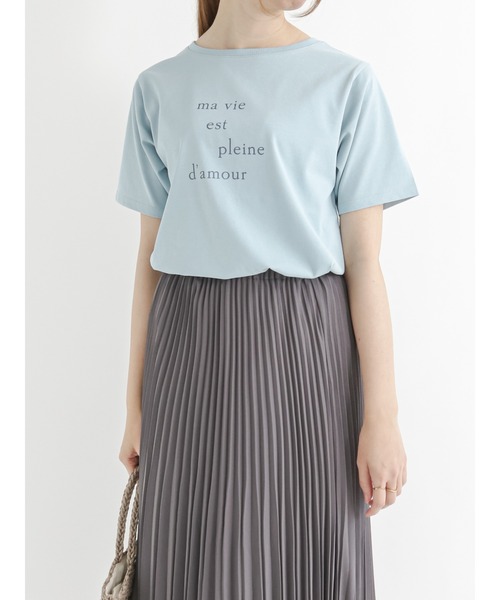 Te chichi（テチチ）の「ロゴプリントTシャツ（Tシャツ/カットソー・レディース・ホワイト/ブルー/ブラック・ﾌﾘ-）」の3枚目の写真