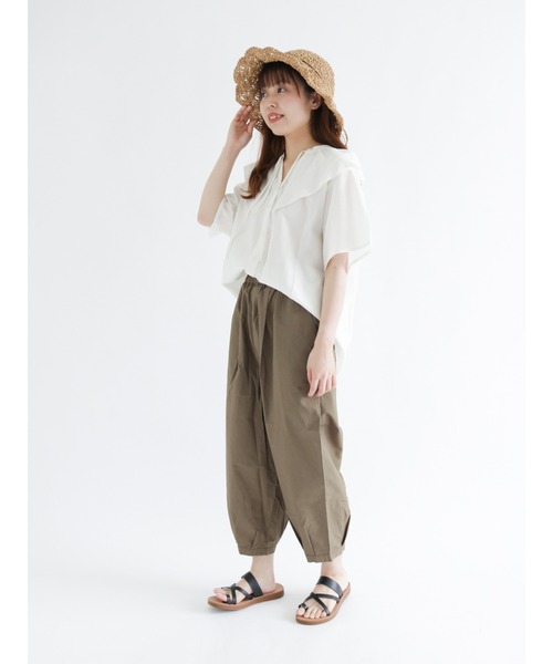 Samansa Mos2（サマンサ モスモス）の「裾タックテーパードパンツ（その他パンツ・レディース・カーキ/ネイビー/ベージュ・ﾌﾘ-）」の21枚目の写真
