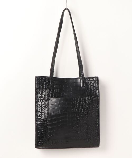 ANAP（アナップ）の「クロコデザイントートバッグ（トートバッグ・レディース・ブラック/ライトベージュ・FREE）」の7枚目の写真