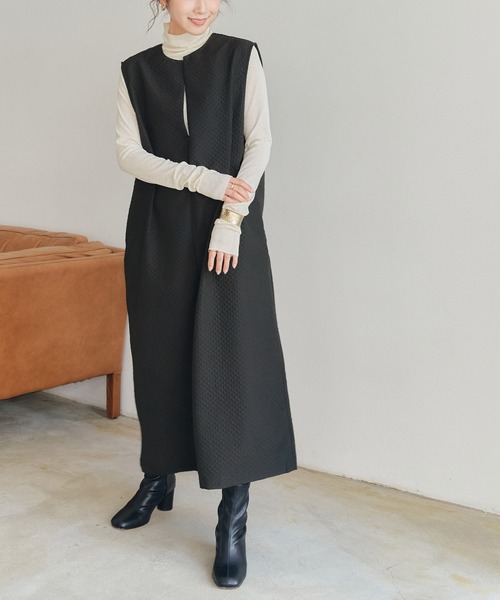 titivate（ティティベイト）の「ふくれキルトジャンパースカート（ジャンパースカート・レディース・ブラック/ホワイト系その他・M）」の18枚目の写真