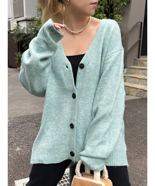 EMODA（エモダ）の「ボーイズオーバーカーディガン（カーディガン/ボレロ・レディース・ピンク/ライム/ブラウン・FREE）」の3枚目の写真