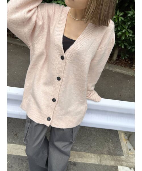EMODA（エモダ）の「ボーイズオーバーカーディガン（カーディガン/ボレロ・レディース・ピンク/ライム/ブラウン・FREE）」の8枚目の写真