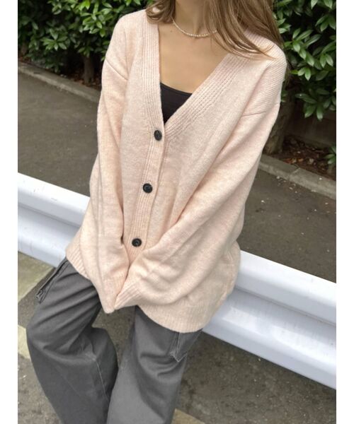 EMODA（エモダ）の「ボーイズオーバーカーディガン（カーディガン/ボレロ・レディース・ピンク/ライム/ブラウン・FREE）」の9枚目の写真