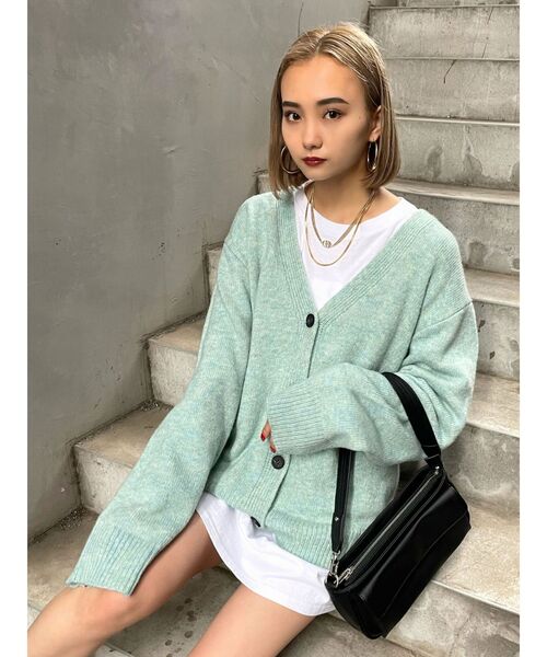 EMODA（エモダ）の「ボーイズオーバーカーディガン（カーディガン/ボレロ・レディース・ピンク/ライム/ブラウン・FREE）」の13枚目の写真