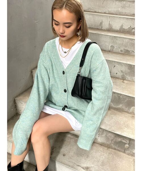 EMODA（エモダ）の「ボーイズオーバーカーディガン（カーディガン/ボレロ・レディース・ピンク/ライム/ブラウン・FREE）」の14枚目の写真