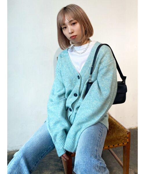 EMODA（エモダ）の「ボーイズオーバーカーディガン（カーディガン/ボレロ・レディース・ピンク/ライム/ブラウン・FREE）」の16枚目の写真