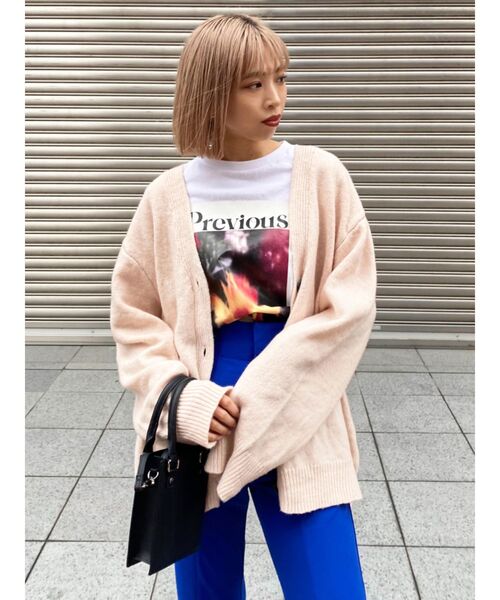 EMODA（エモダ）の「ボーイズオーバーカーディガン（カーディガン/ボレロ・レディース・ピンク/ライム/ブラウン・FREE）」の21枚目の写真