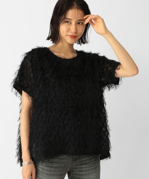 BARNYARDSTORM（バンヤードストーム）の「BARNYARDSTORM / フェザーライクブラウス（Tシャツ/カットソー・レディース・ホワイト/ブラック・1/0）」の9枚目の写真