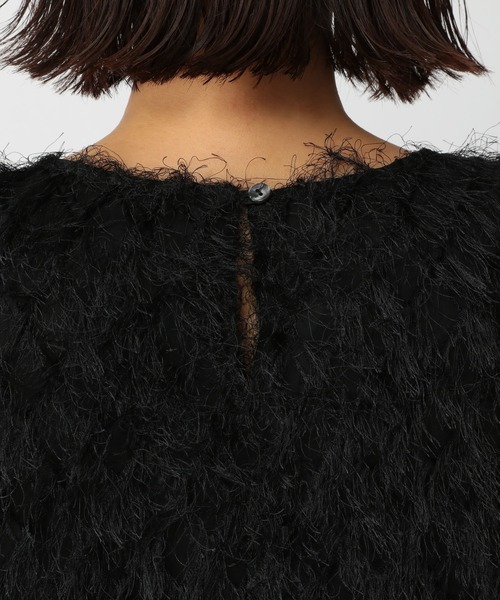 BARNYARDSTORM（バンヤードストーム）の「BARNYARDSTORM / フェザーライクブラウス（Tシャツ/カットソー・レディース・ホワイト/ブラック・1/0）」の16枚目の写真