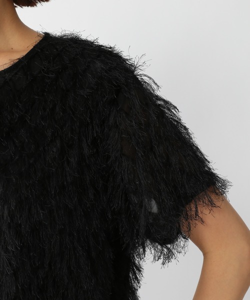 BARNYARDSTORM（バンヤードストーム）の「BARNYARDSTORM / フェザーライクブラウス（Tシャツ/カットソー・レディース・ホワイト/ブラック・1/0）」の19枚目の写真