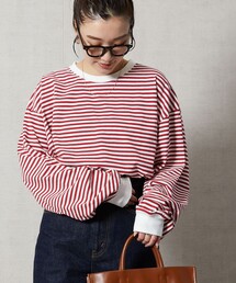 FREAK'S STORE | 【限定展開】ビックシルエットボーダーロングスリーブTシャツ(Tシャツ/カットソー)