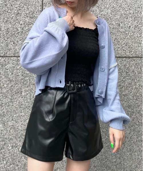 one way（ワンウェイ）の「ハンドステッチショートカーデ（カーディガン/ボレロ・レディース・ホワイト/ベージュ/ブラック/ライトブルー・FREE）」の4枚目の写真