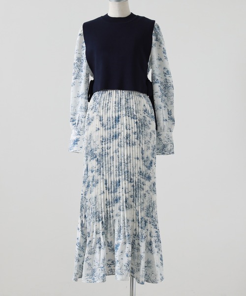 Cheek(チーク)の「トワルドジュイベストSETワンピース(ワンピース・レディース・ブルー/ベージュ・MEDIUM)」の18枚目の写真