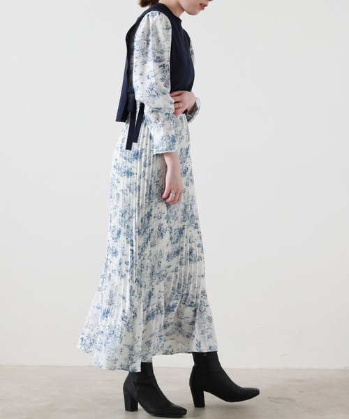 Cheek(チーク)の「トワルドジュイベストSETワンピース(ワンピース・レディース・ブルー/ベージュ・MEDIUM)」の7枚目の写真