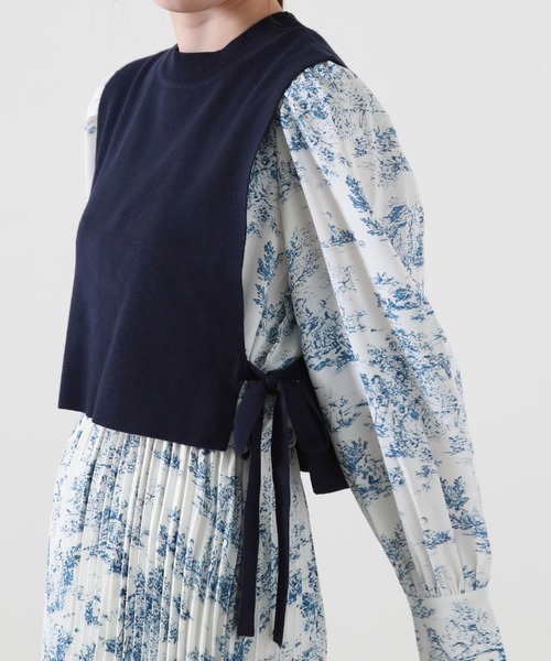 Cheek(チーク)の「トワルドジュイベストSETワンピース(ワンピース・レディース・ブルー/ベージュ・MEDIUM)」の11枚目の写真