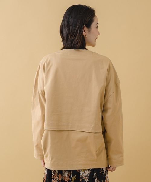 KATHARINE ROSS（キャサリンロス）の「【KATHARINE ROSS】2WAY丈コットンブルゾン（ノーカラージャケット・レディース・ブラック/ベージュ・MEDIUM）」の19枚目の写真