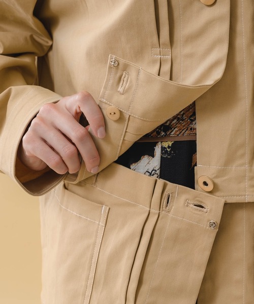 KATHARINE ROSS（キャサリンロス）の「【KATHARINE ROSS】2WAY丈コットンブルゾン（ノーカラージャケット・レディース・ブラック/ベージュ・MEDIUM）」の20枚目の写真