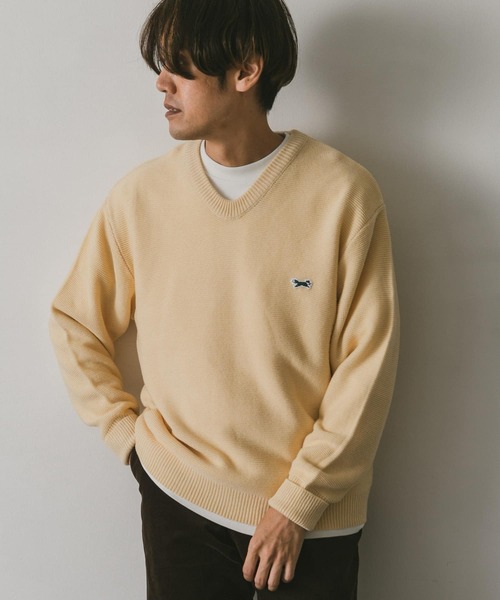 PENNEYS(ぺニーズ)の「『別注』PENNEYS×DOORS THE FOX Vネックニットプルオーバー(ニット/セーター・メンズ・アイボリー/グリーン/ネイビー・MEDIUM/LARGE)」の5枚目の写真