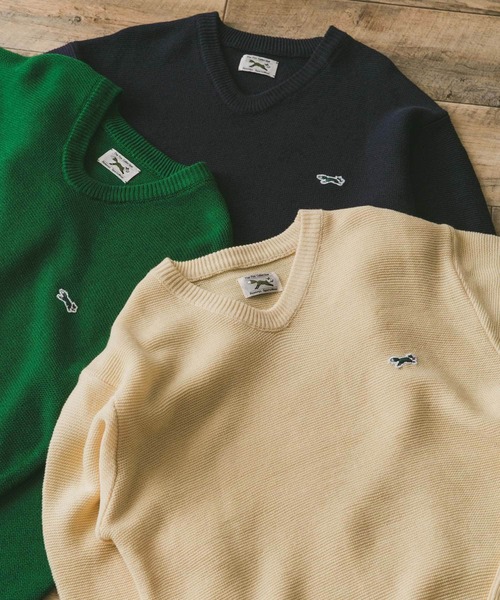 PENNEYS(ぺニーズ)の「『別注』PENNEYS×DOORS THE FOX Vネックニットプルオーバー(ニット/セーター・メンズ・アイボリー/グリーン/ネイビー・MEDIUM/LARGE)」の13枚目の写真