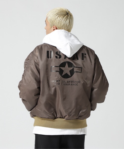 AVIREX（アヴィレックス）の「《REBUILD COLLECTION》MA-1 ステンシル / MA-1 STENCIL / フライトジャケット / AVIREX / アヴィレックス（MA-1・メンズ・ブラック/カーキ/その他10・M/L/2XL/XL）」の6枚目の写真