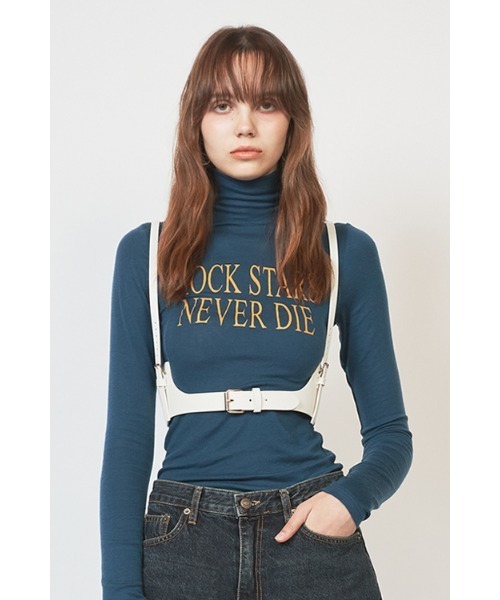 CRANK(クランク)の「A'GAM/9×.kom『CRANK/クランク』WOOL SPAN LETTERING TURTLENECK/レタリングタートルネック(Tシャツ/カットソー・レディース・ホワイト/ブラック/ネイビー・FREE)」の6枚目の写真