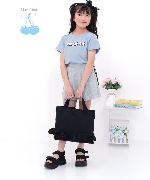 Bee des Bee（ビーデスビー）の「フリル レッスントートバッグ（トートバッグ・キッズ・ブラック・フリー）」の4枚目の写真