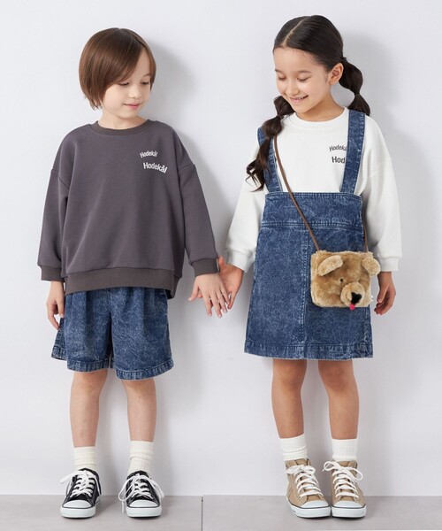 SHIPS any(シップス エニィ)の「【SHIPS any別注】MONMIMI: プリント 長袖 スウェット<KIDS>(Tシャツ/カットソー・キッズ・ホワイト/ピンク/ダークグレー・130/120/110)」の2枚目の写真