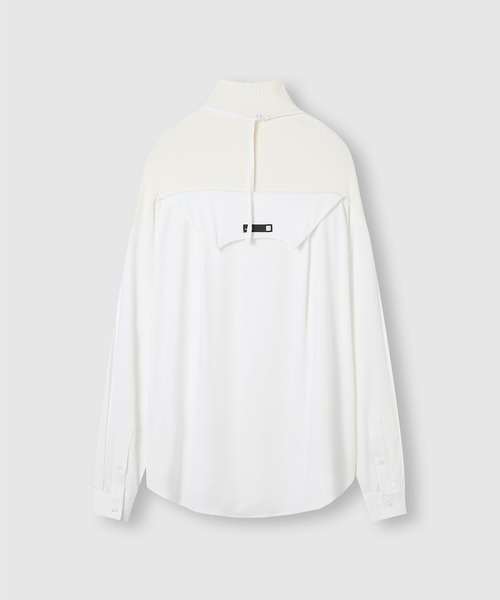 EKCOOKIES（イーケークッキーズ）の「【 EKCOOKIES 】ハイネックリブ切り替えドッキングシャツ（シャツ/ブラウス・レディース・ホワイト・L/S）」の20枚目の写真