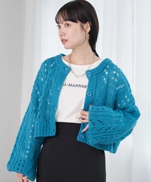 earth music&ecology | ヘアリー透かし柄ニットカーディガン(カーディガン/ボレロ)