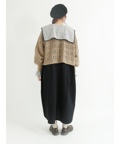 Samansa Mos2（サマンサ モスモス）の「ゆったりジャンスカ（ワンピース・レディース・ブラック/ベージュ/パープル/モカ・ﾌﾘ-）」の6枚目の写真