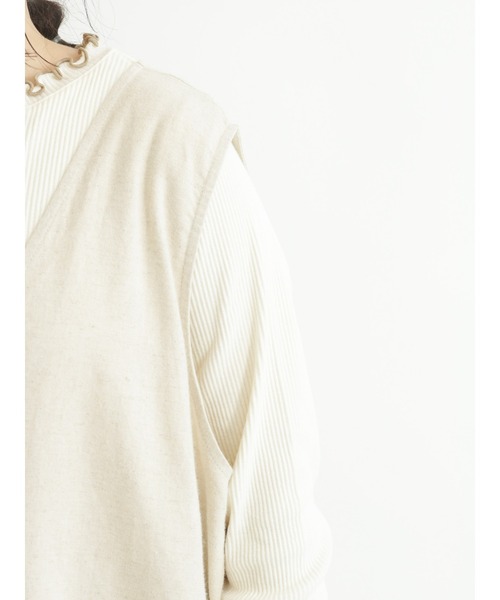 Samansa Mos2（サマンサ モスモス）の「ゆったりジャンスカ（ワンピース・レディース・ブラック/ベージュ/パープル/モカ・ﾌﾘ-）」の10枚目の写真