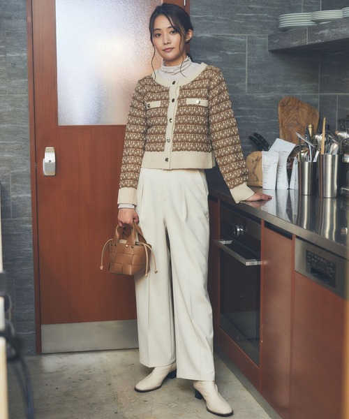 Andemiu(アンデミュウ)の「ハイウエストワイドパンツ169151(その他パンツ・レディース・オレンジ/グリーン/アイボリー・FREE)」の10枚目の写真