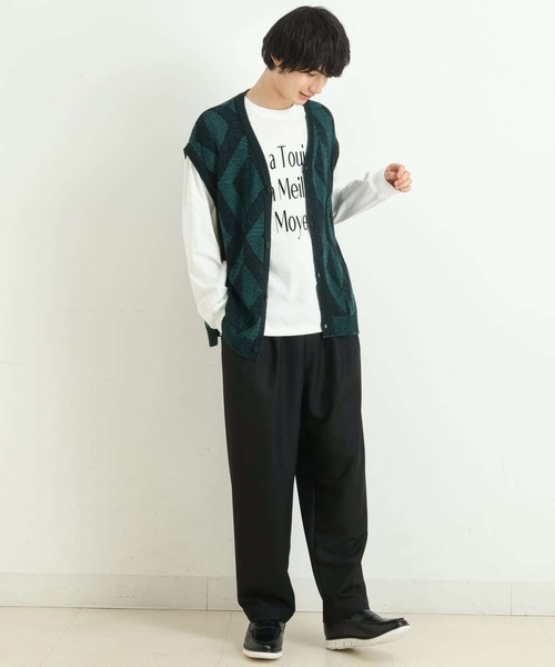 a.v.v(アーヴェヴェ)の「ジャカードニットカーディガンベスト(ベスト・メンズ・ブラウン/ブラック・46/48/50)」の8枚目の写真