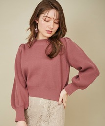 ハイネックボリュームスリーブニット