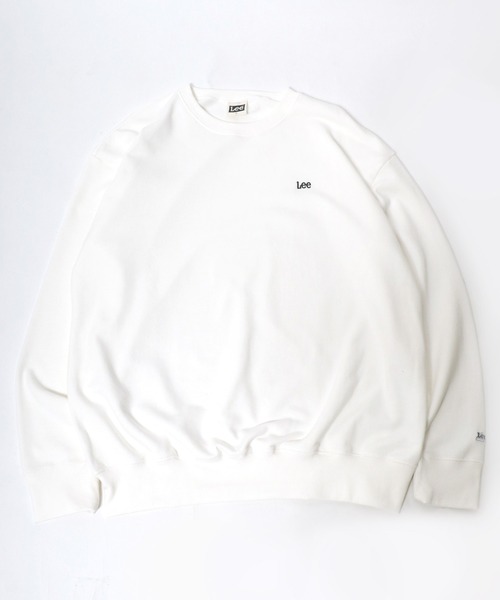 Lee（リー）の「Lee（リー）ワンポイントロゴ刺繍 スウェットトップス/長袖 無地 プルオーバートレーナー/メンズ レディース（スウェット・メンズ・ブルー/ブラック/オートミール/ホワイト/ダークグリーン/アッシュグレー・L/M/XL）」の8枚目の写真