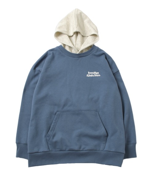 GLAZOS（グラソス）の「裏毛・フードレイヤードビッグパーカー（パーカー・キッズ・ブラック/グレー/ブルー・160cm/170cm/140cm/150cm）」の3枚目の写真